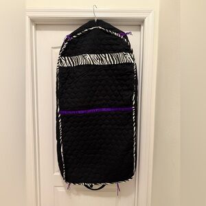 Adorable Custom- Made Quilted Garment Bag With Three Outside Pockets EUC 💜🖤🦓
